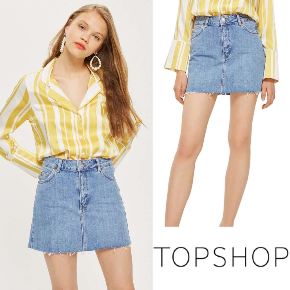 TOPSHOP Moto Denim Mini Skirt D1